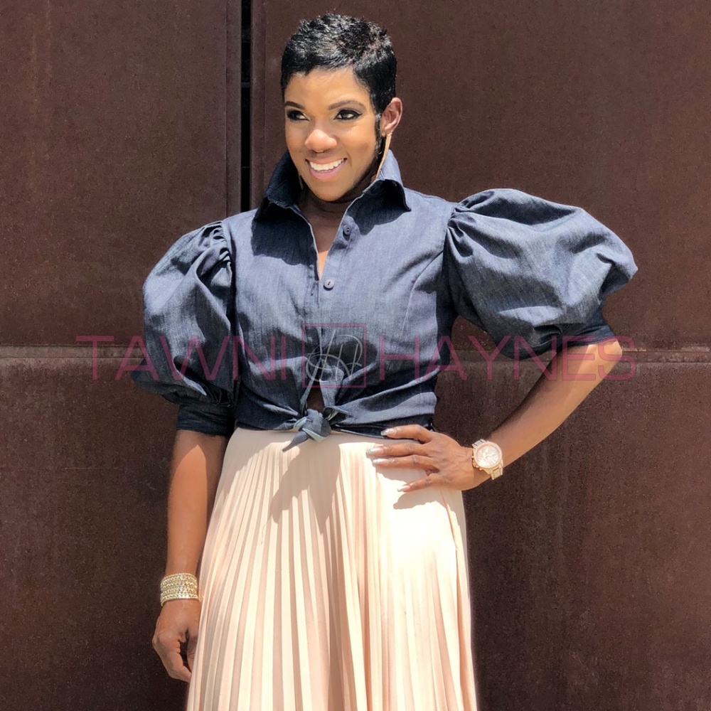 Standard Collar Denim Blouse